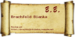 Brachfeld Bianka névjegykártya